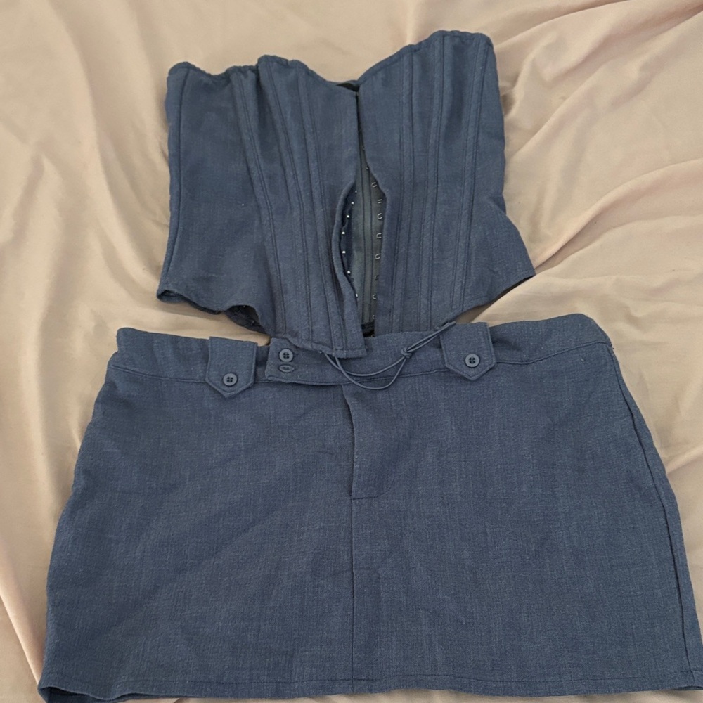 PrettyLittleThing Dark Blue Skirt Set